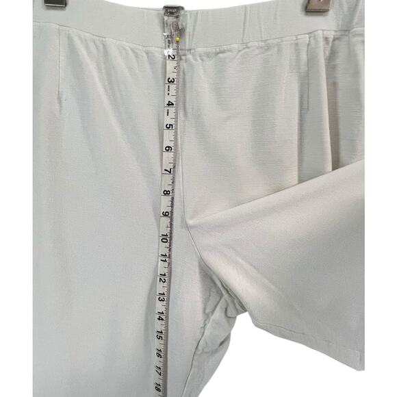 Eileen Fisher Washable Crepe Pants 3XL White Pull On Slim Fit Stretch Minimalist - Picture 6 of 12